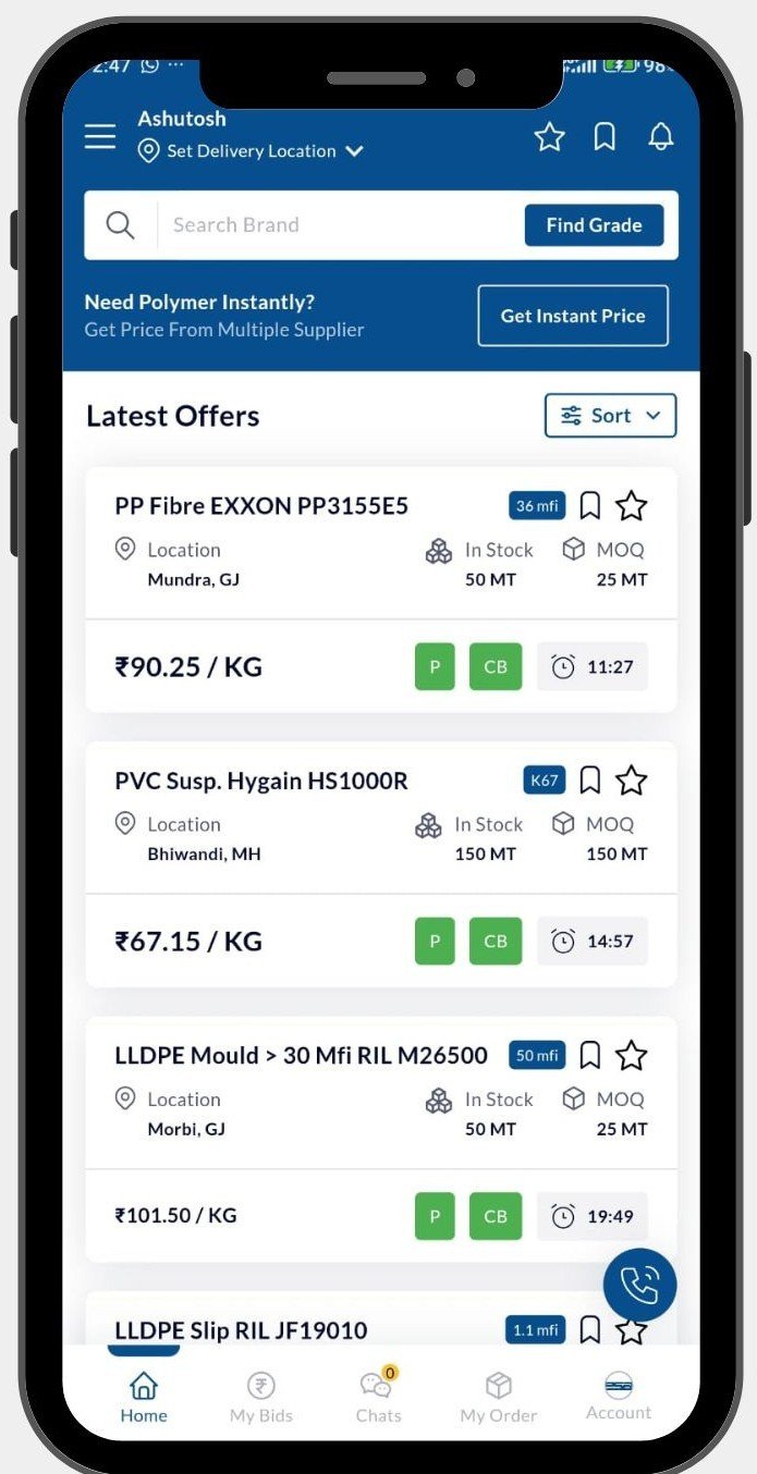 BSB Logistic App tracking screen