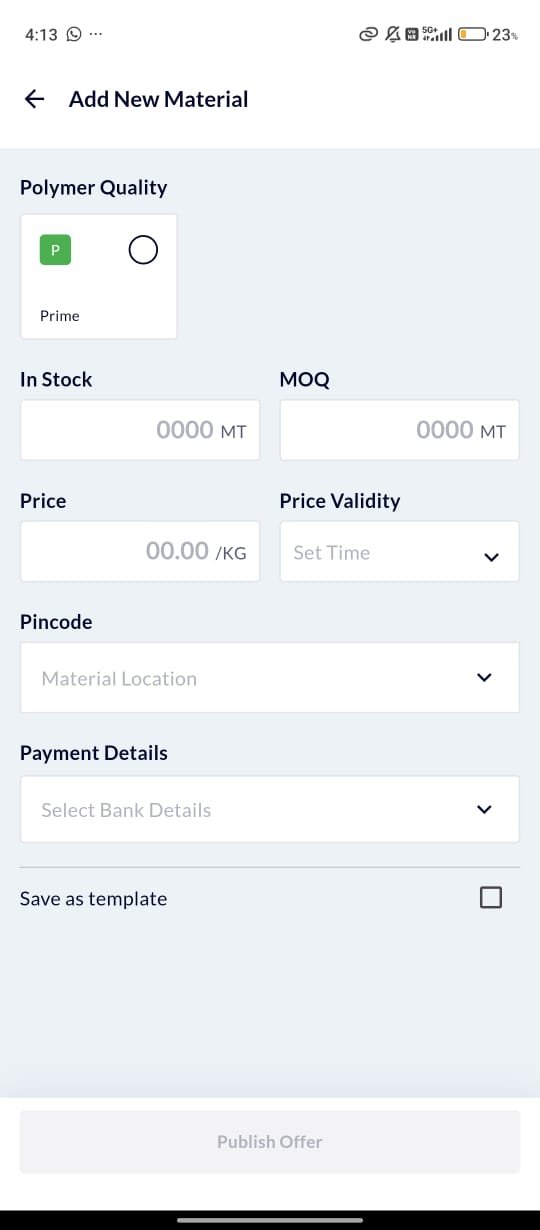 BSB Seller App inventory view